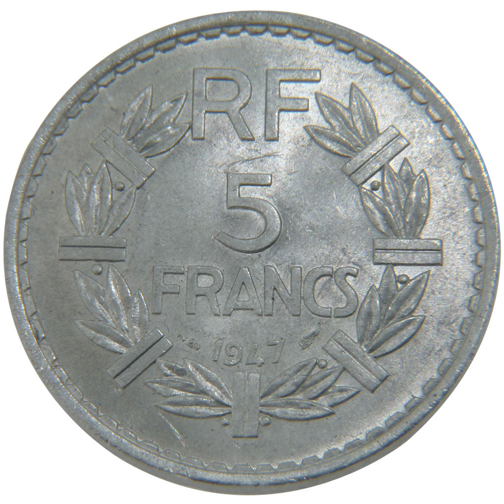 FRANCE, 5 Francs, 1947, MS(65-70), Aluminium, Gadoury #766a, 3.90