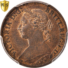 Monnaie, Grande-Bretagne, Victoria, Farthing, 1882, Heaton, PCGS, MS63RB, SPL