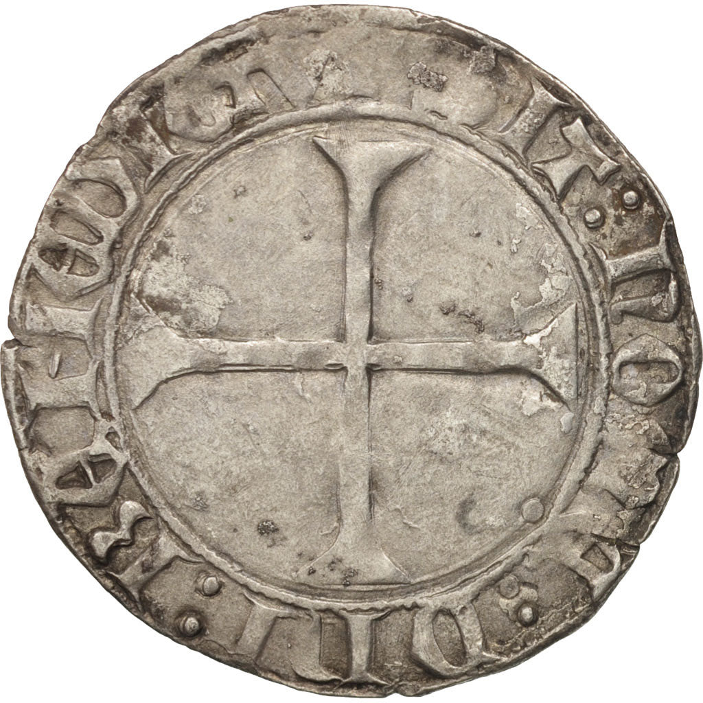 France, Charles VII, Blanc au K, Angers, TTB, Billon, Duplessy:474