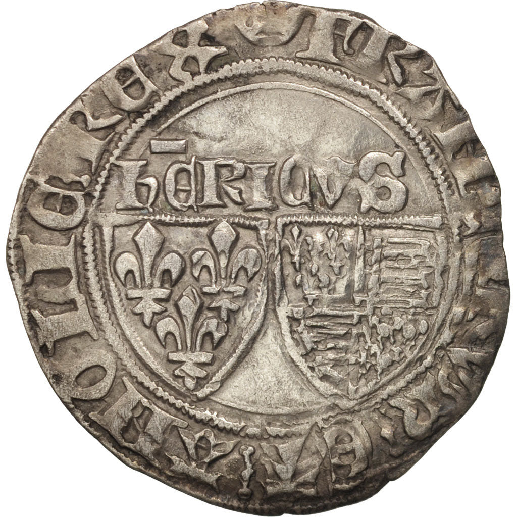 France, Henri VI, Blanc aux Écus, Paris, AU(50-53), Billon, Duplessy:445