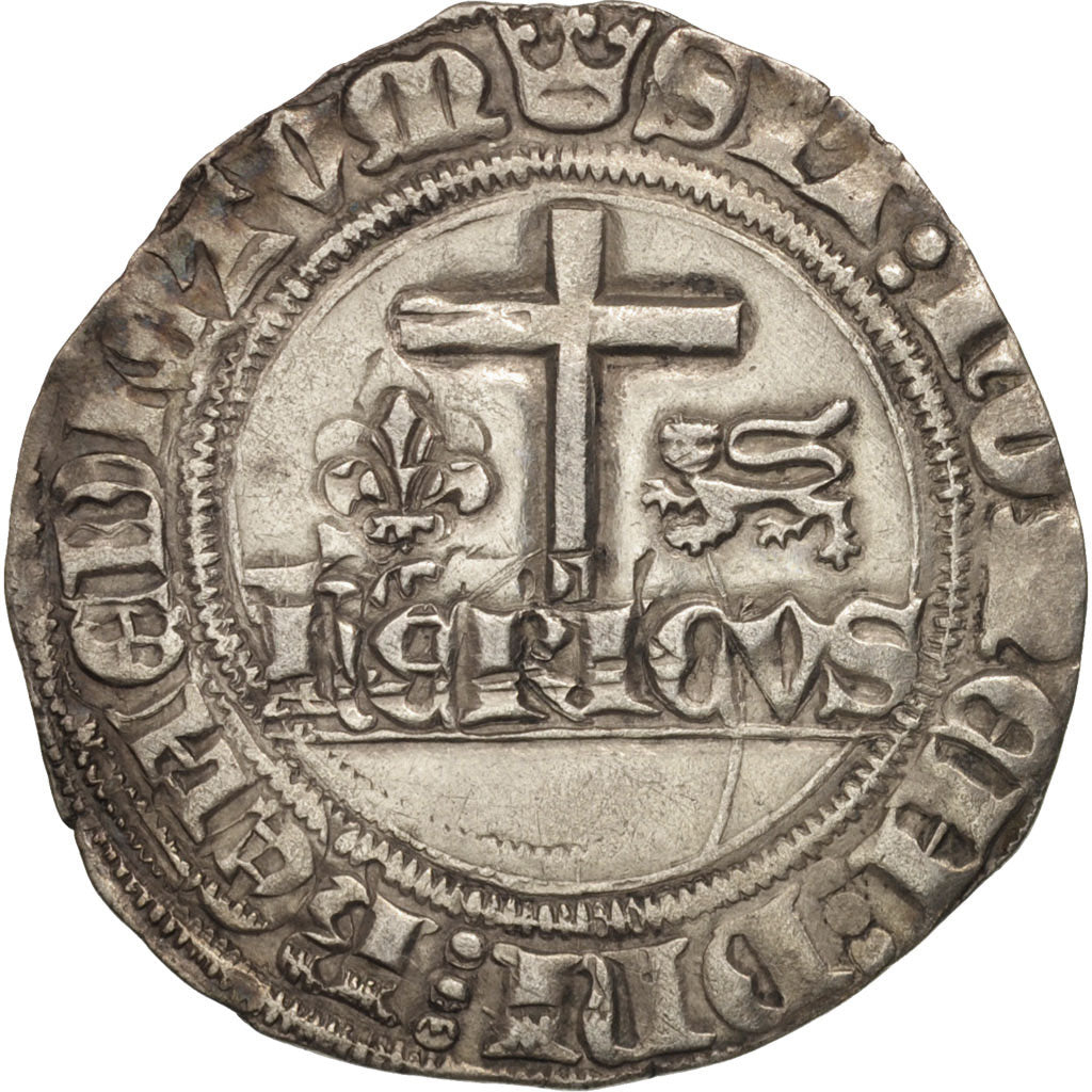 France, Henri VI, Blanc aux Écus, Paris, AU(50-53), Billon, Duplessy:445