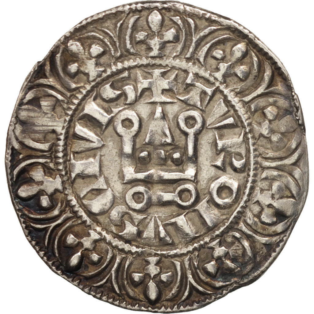 Coin, France, Philip IV, Maille Tierce, AU(50-53), Silver, Duplessy:219 D
