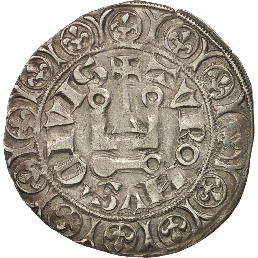 France, Jean II le Bon, Gros Tournois, EF(40-45), Silver, Duplessy:351