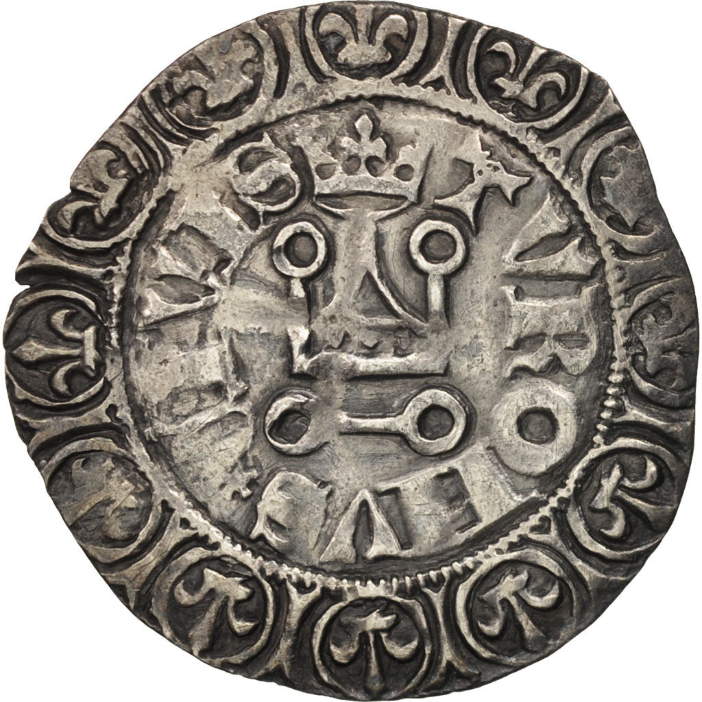 Moneta, Francja, Charles V, Gros Tournois, EF(40-45), Srebro, Duplessy:362A