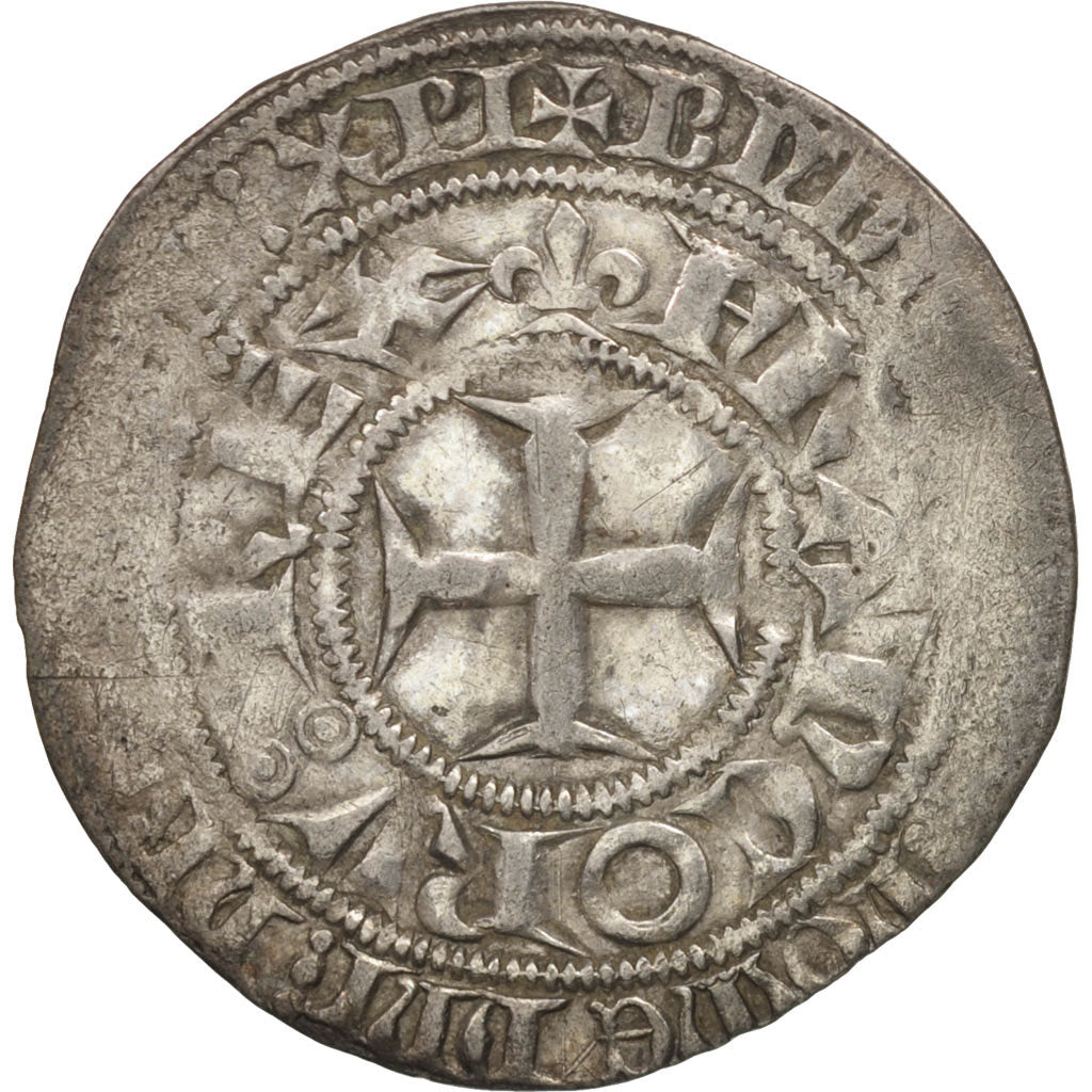 France, Charles V, Blanc au K, EF(40-45), Silver, Duplessy:363