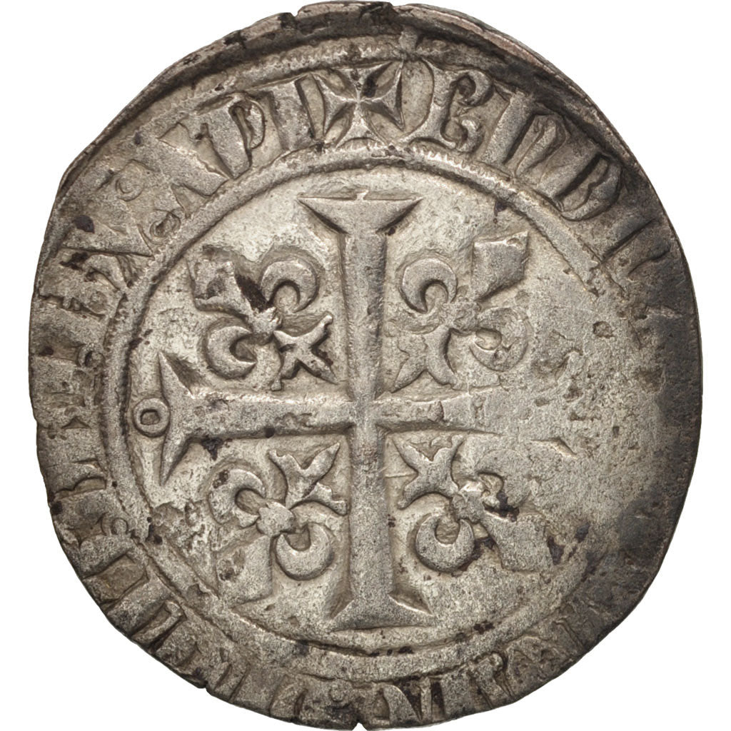 Monnaie, France, Jean II le Bon, Gros à la fleur de lis, TTB, Billon