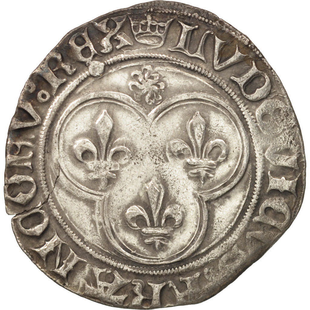 Francia, Louis XI, Blanc au Soleil, Saint Lô, MBC, Vellón, Duplessy:553