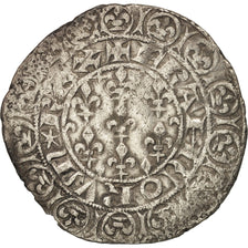 Moneda, Francia, Jean II le Bon, Gros Blanc aux fleurs de lis, BC+, Vellón
