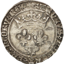 Munten, Frankrijk, Charles VII, Gros de Roi, Lyon, ZF, Billon, Duplessy:518A