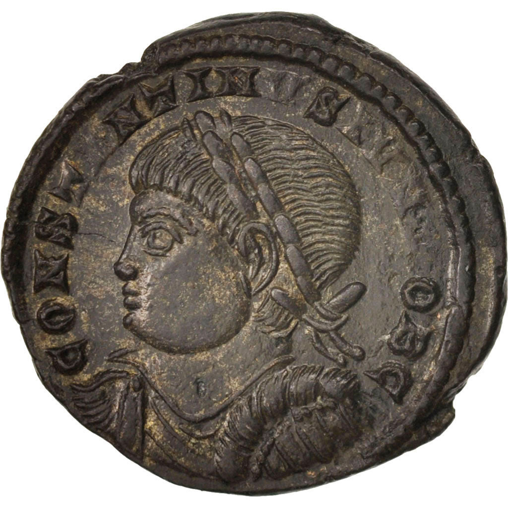 Coin, Constantine II, Follis, Trier, MS(63), Bronze, RIC:505