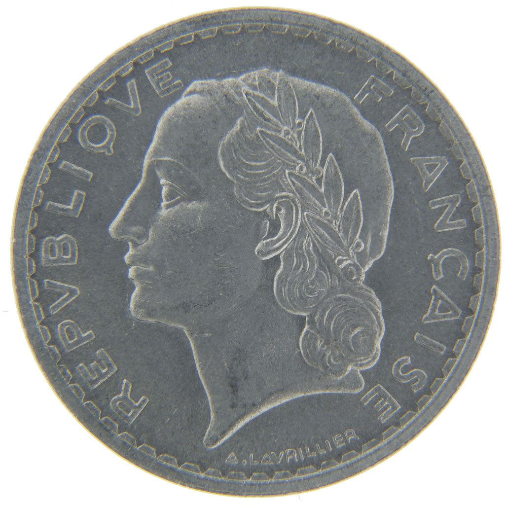FRANCE, 5 Francs, 1949, Beaumont le Roger, MS(65-70), Aluminium, Gadoury #766a,.