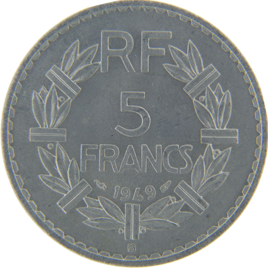 FRANCE, 5 Francs, 1949, Beaumont le Roger, MS(65-70), Aluminium, Gadoury #766a,.