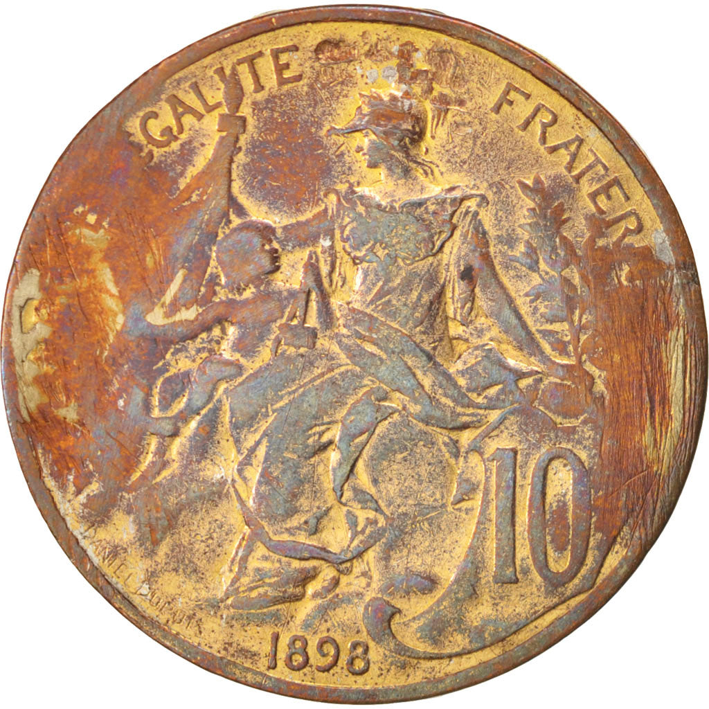 Munten, Frankrijk, Dupuis, 10 Centimes, 1898, Paris, ZF, Bronze, KM:843