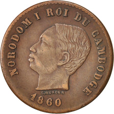 Kambodscha, 5 Centimes, 1860, SS, Bronze, KM:M2
