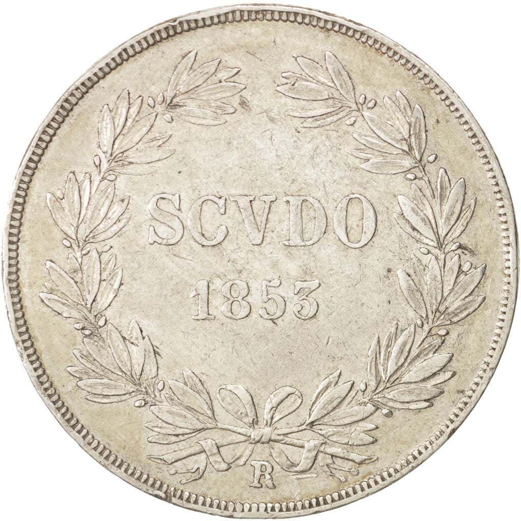 Moneda, Estados italianos, PAPAL STATES, Pius IX, Scudo, 1853, Rome, MBC+
