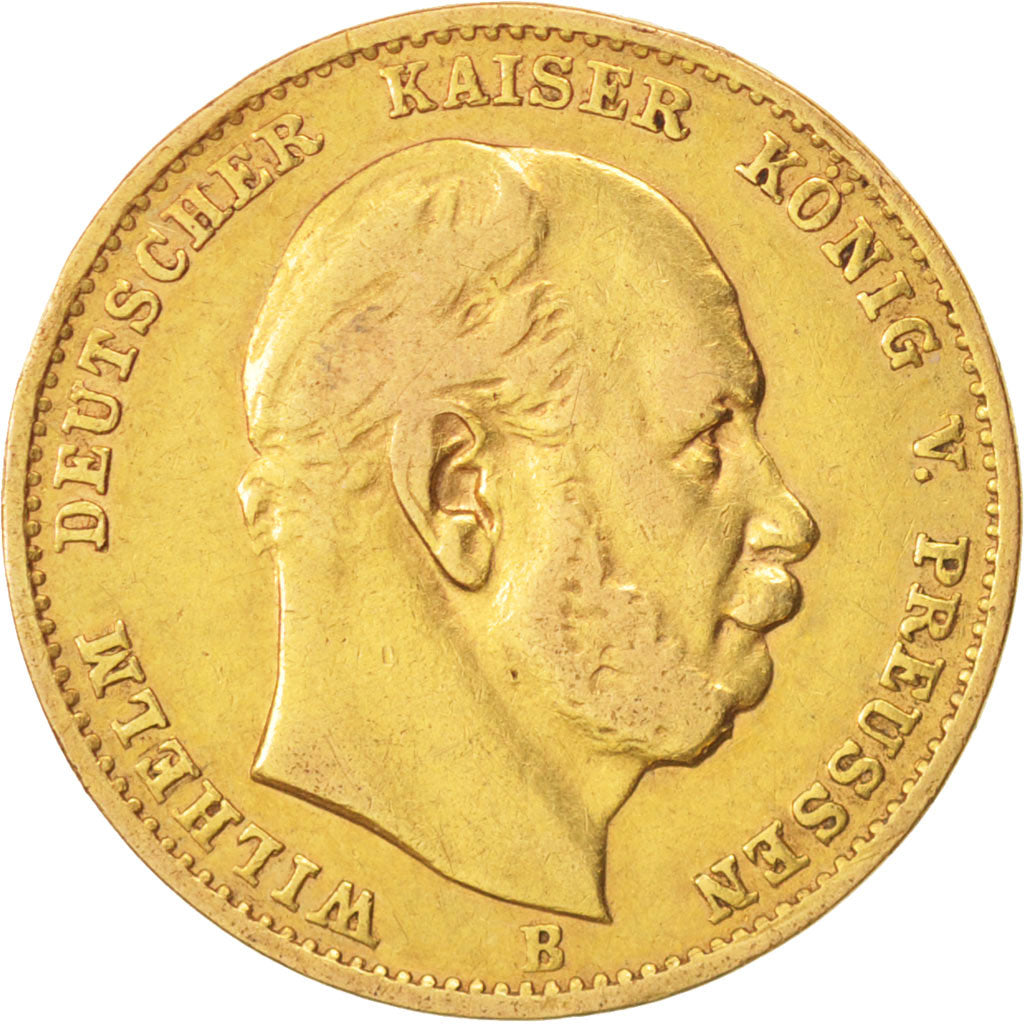 German States, PRUSSIA, Wilhelm I, 10 Mark, 1873, Hannover, EF(40-45), Gold