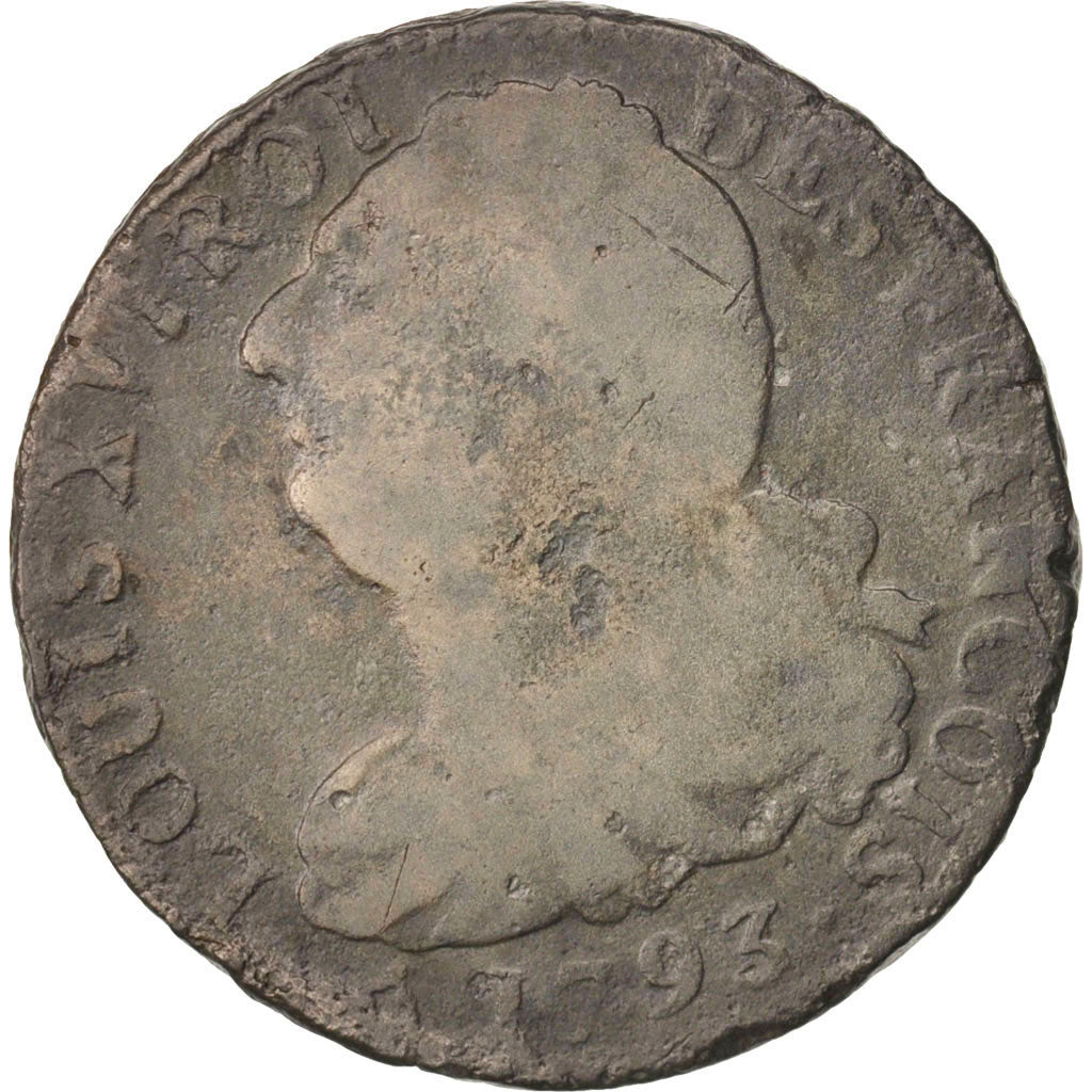 Monnaie, France, 2 sols françois, 2 Sols, 1793, Orléans, B+, Bronze, KM:603.14
