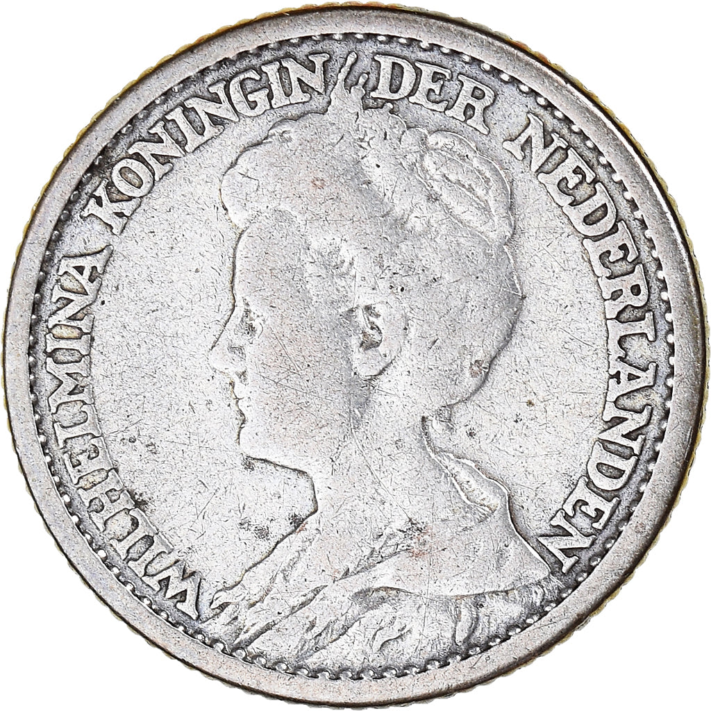 Coin, Netherlands, Wilhelmina I, 25 Cents, 1910, Utrecht, VF(30-35), Silver