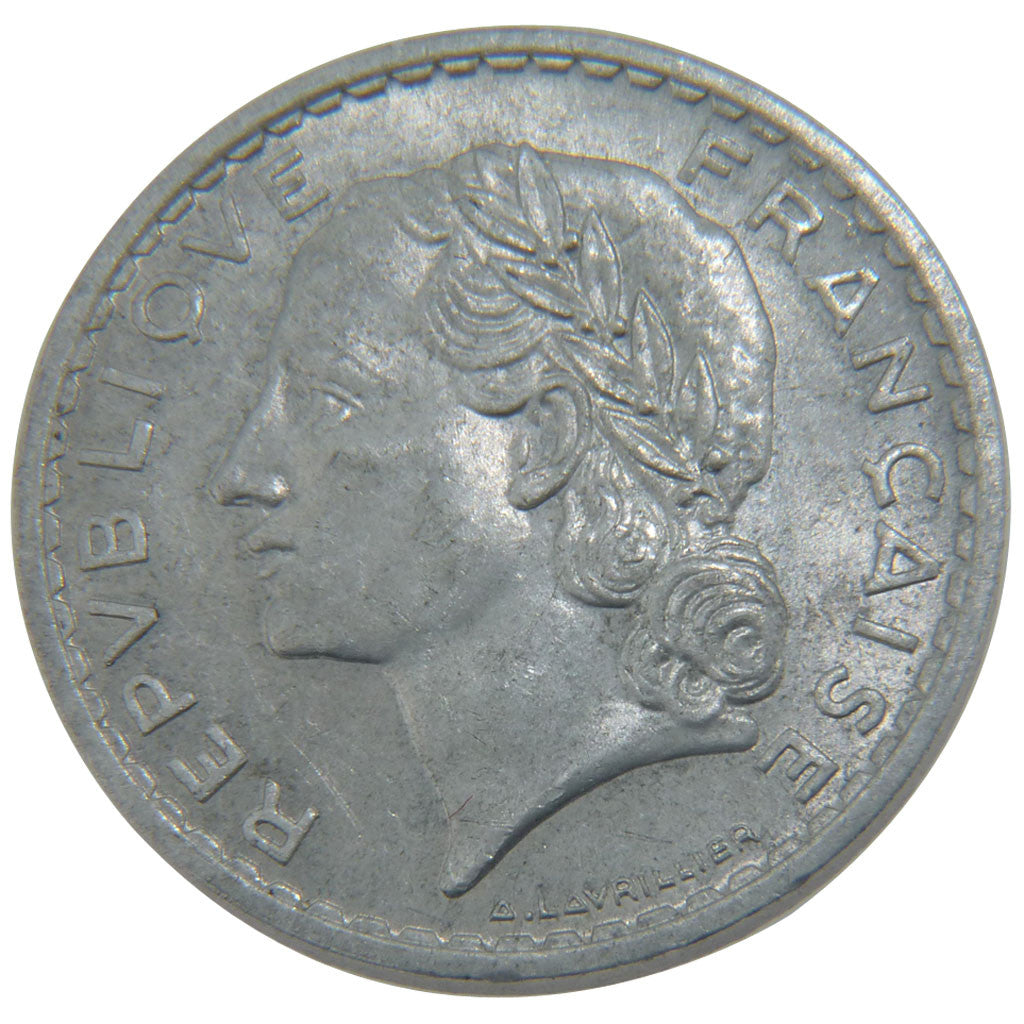 FRANCE, Lavrillier, 5 Francs, 1950, Paris, KM #888b.1, AU(55-58), Aluminum, 31,.