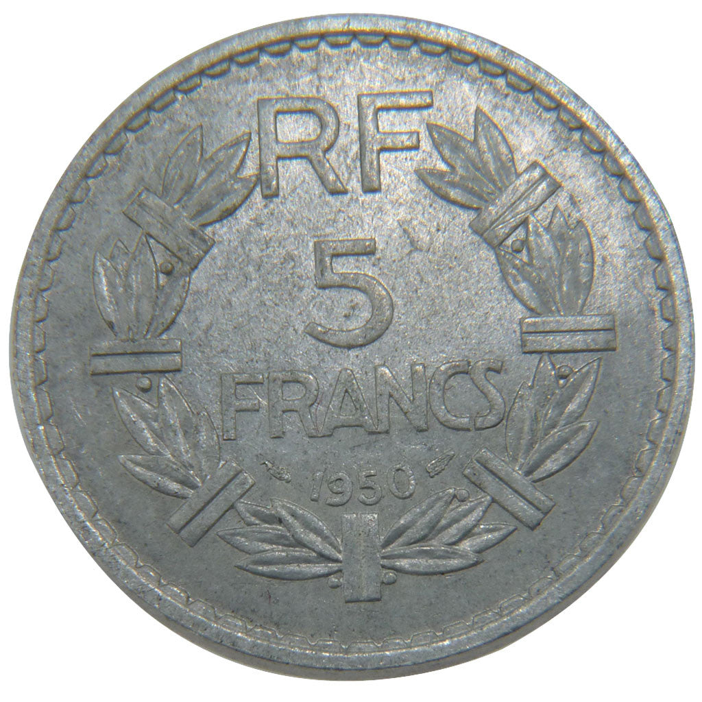 FRANCE, Lavrillier, 5 Francs, 1950, Paris, KM #888b.1, AU(55-58), Aluminum, 31,.