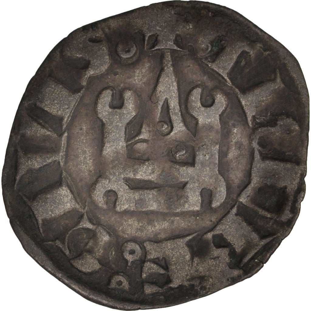 Crusades, Duché d'Athènes, Guillaume de la Roche, Denarius, EF(40-45), Silver