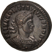 Coin, Constantius II, Follis, Lyons, MS(63), Bronze, RIC:255