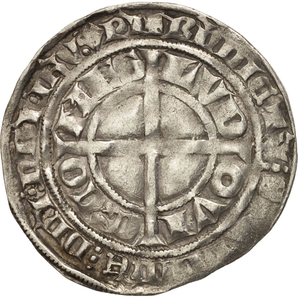 Munten, Frankrijk, Vlaanderen, Louis II, Gros, FR+, Zilver, Boudeau:2230