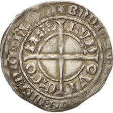 France, Flandre, Louis II de Male, Gros au lion, TTB, Argent, Boudeau:2230