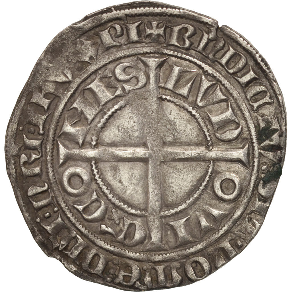 Munten, Frankrijk, Vlaanderen, Louis II, Gros, ZF, Zilver, Boudeau:2230