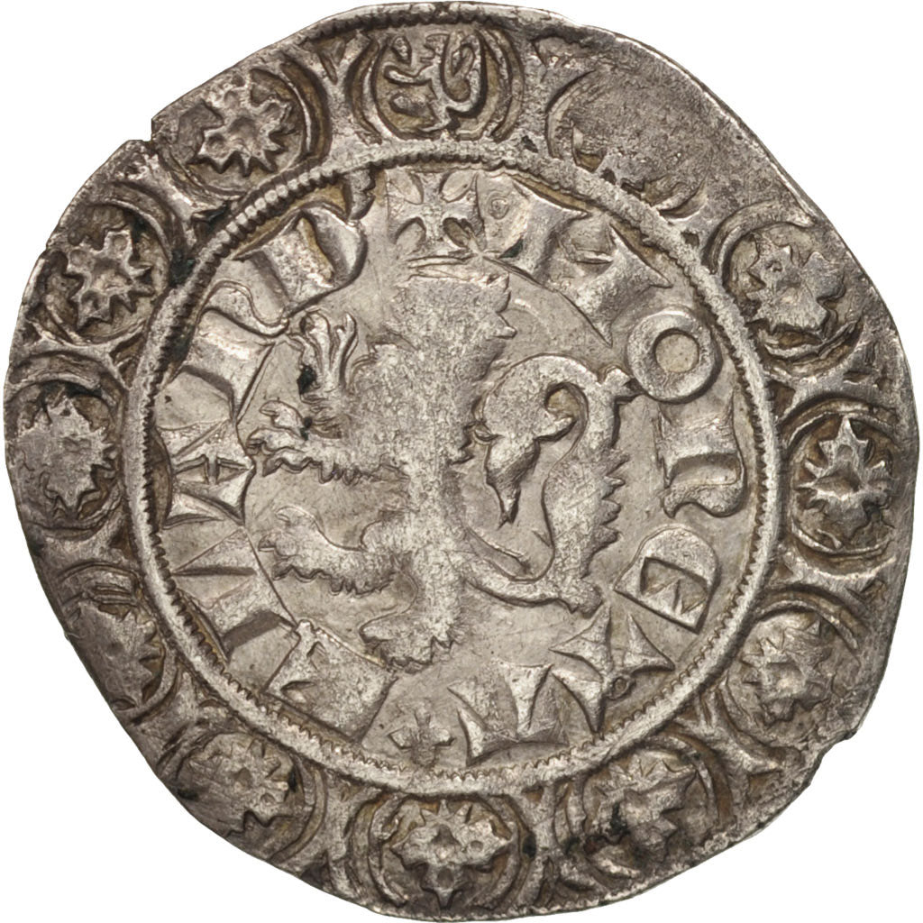Munten, Frankrijk, Vlaanderen, Louis II, Gros, ZF, Zilver, Boudeau:2230