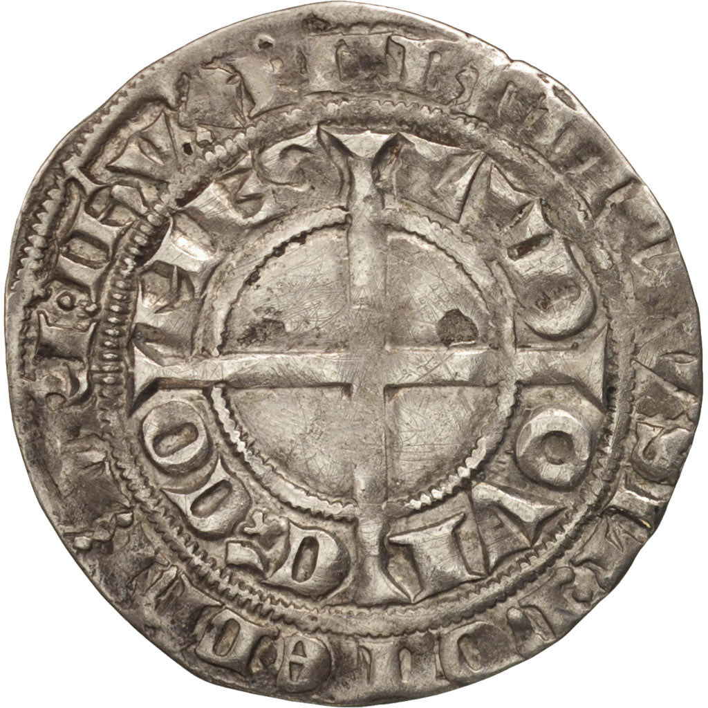 Munten, Frankrijk, Vlaanderen, Louis II, Gros, ZF, Zilver, Boudeau:2230
