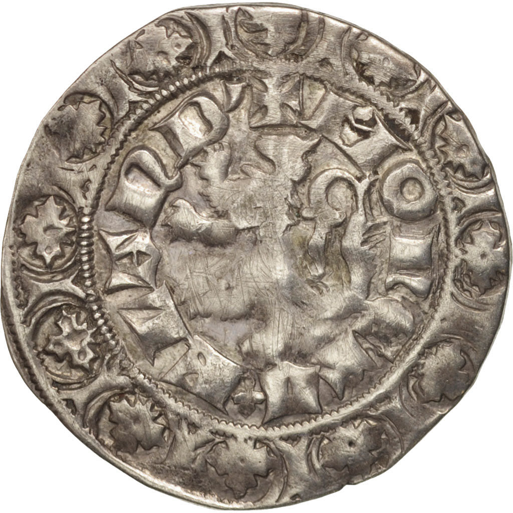 Munten, Frankrijk, Vlaanderen, Louis II, Gros, ZF, Zilver, Boudeau:2230