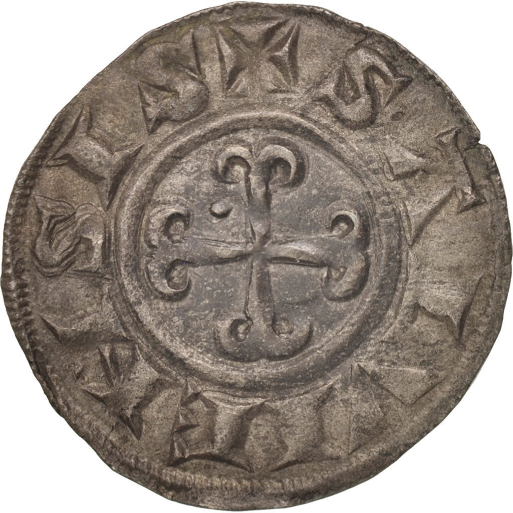 Coin, France, Languedoc, Denarius, AU(50-53), Silver, Boudeau:757