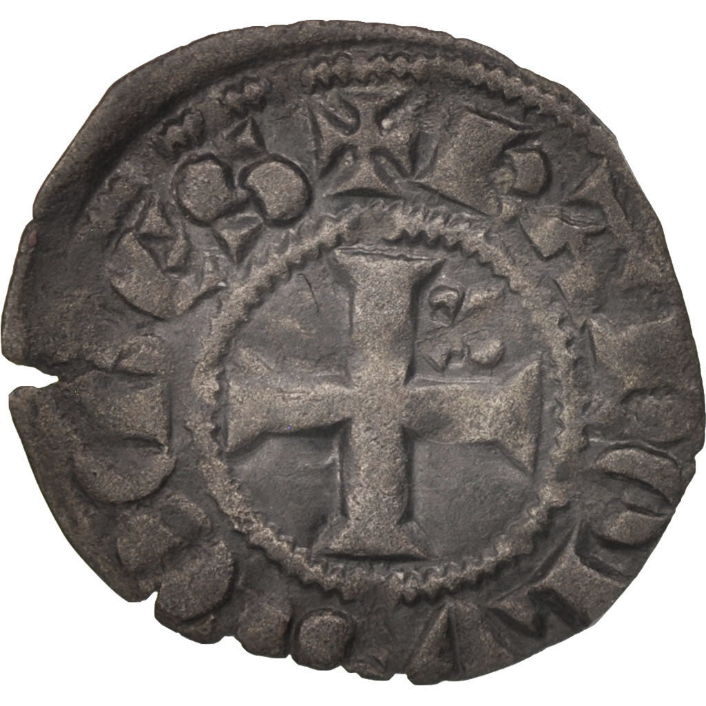 Coin, France, Anjou, Obol, EF(40-45), Silver, Boudeau:166