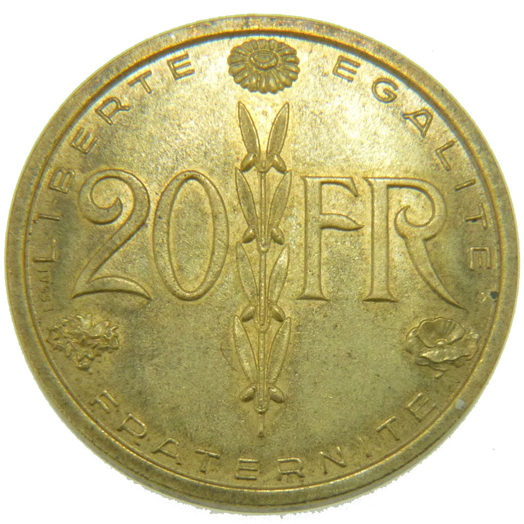 FRANCE, 20 Francs, 1950, MS(65-70), Cupro-Aluminium, Gadoury #863, 4.10