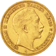 Coin, German States, PRUSSIA, Wilhelm II, 20 Mark, 1889, Berlin, EF(40-45)