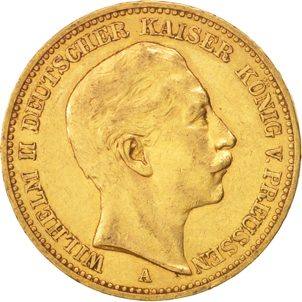 Estados alemanes, PRUSSIA, Wilhelm II, 20 Mark, 1892, Berlin, MBC, Oro, KM:521