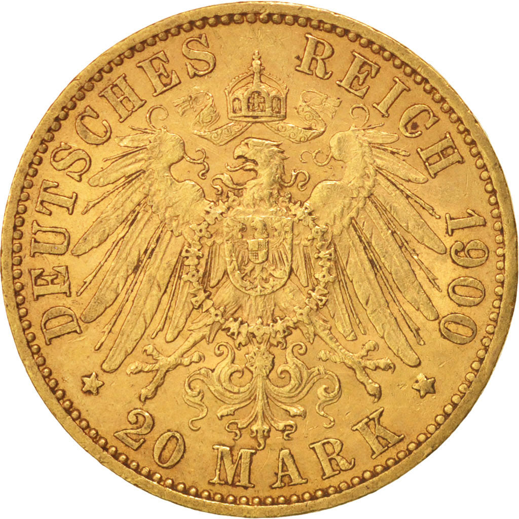 Moneta, Stati tedeschi, PRUSSIA, Wilhelm II, 20 Mark, 1900, Berlin, BB, Oro