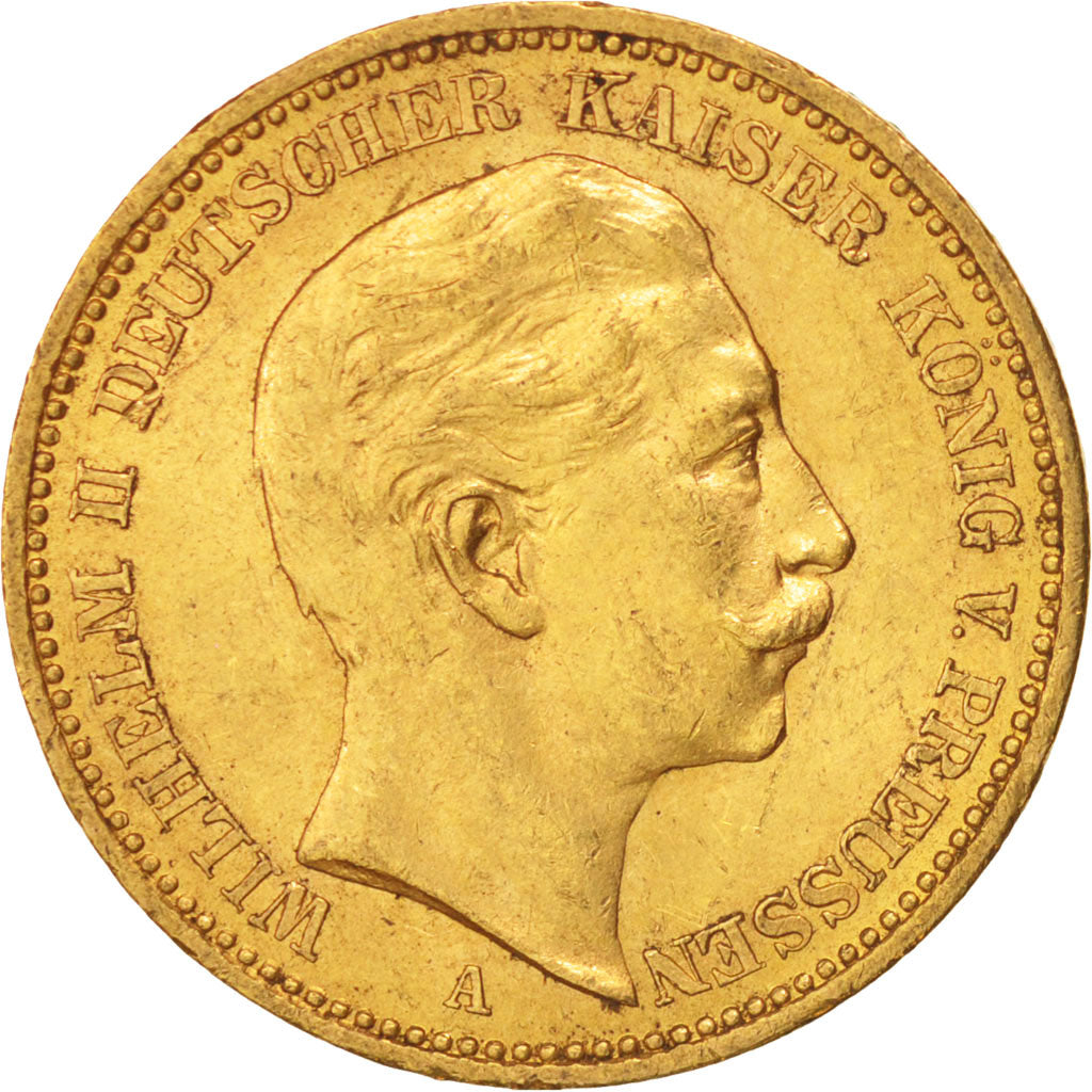Moneta, Stati tedeschi, PRUSSIA, Wilhelm II, 20 Mark, 1901, Berlin, BB+, Oro