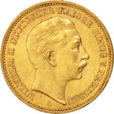 Moneta, Stati tedeschi, PRUSSIA, Wilhelm II, 20 Mark, 1901, Berlin, BB+, Oro