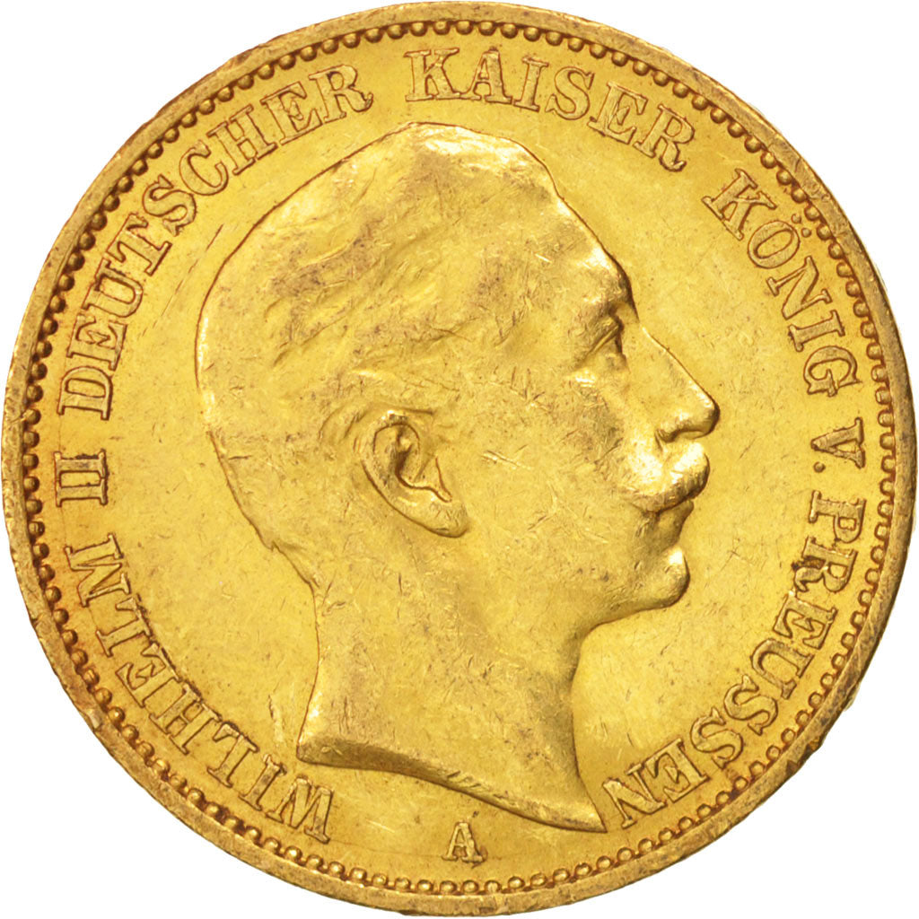 Coin, German States, PRUSSIA, Wilhelm II, 20 Mark, 1912, Berlin, AU(50-53)