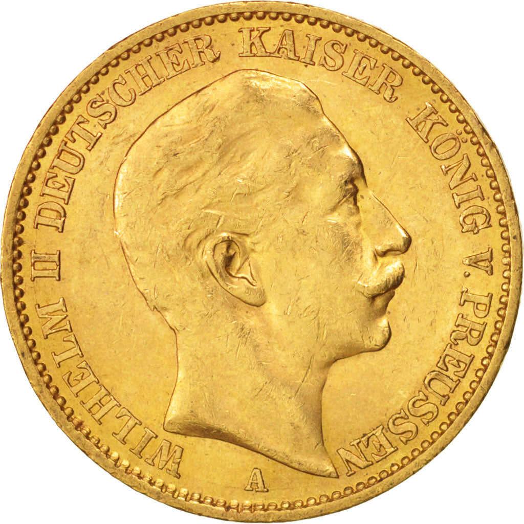 Coin, German States, PRUSSIA, Wilhelm II, 20 Mark, 1912, Berlin, AU(50-53)