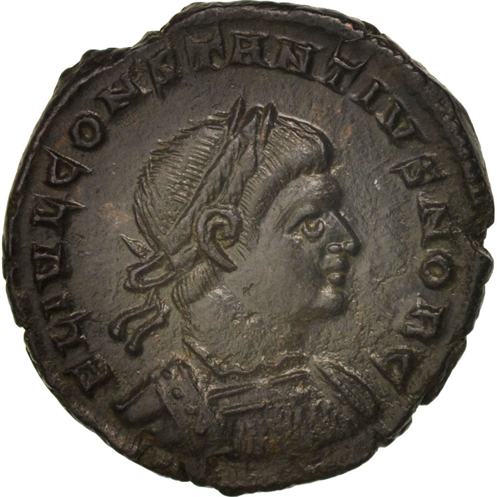 Coin, Constantius II, Follis, Trier, MS(63), Bronze, RIC:540