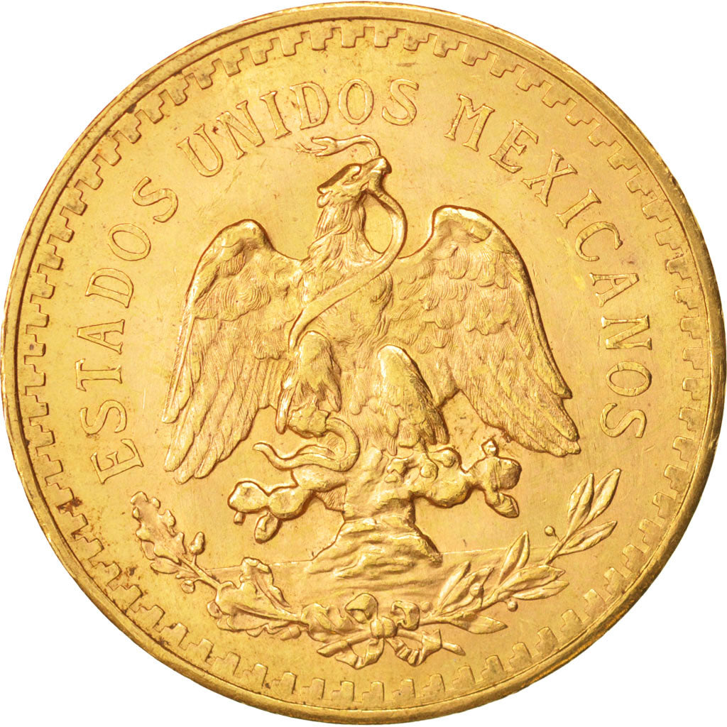 Mexico, 50 Pesos, 1945, Mexico City, AU(55-58), Gold, KM:481