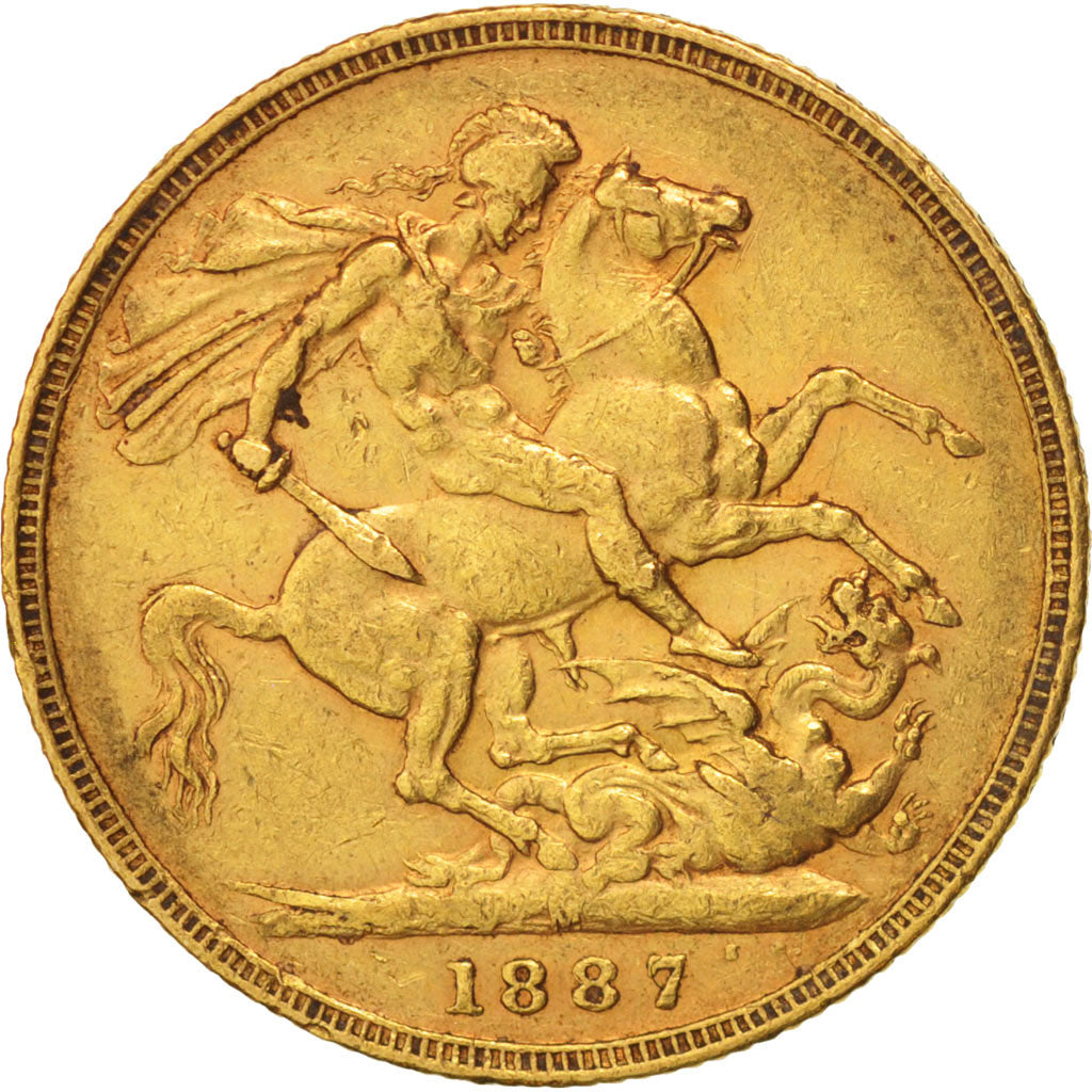 Australie, Victoria, Sovereign, 1887, Melbourne, TTB, Or, KM:10