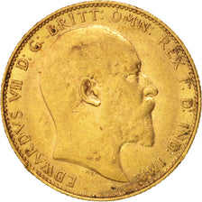 Moneda, Gran Bretaña, Edward VII, Sovereign, 1907, MBC, Oro, KM:805