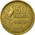 Moneda, Francia, Guiraud, 50 Francs, 1958, Paris, MBC, Aluminio - bronce