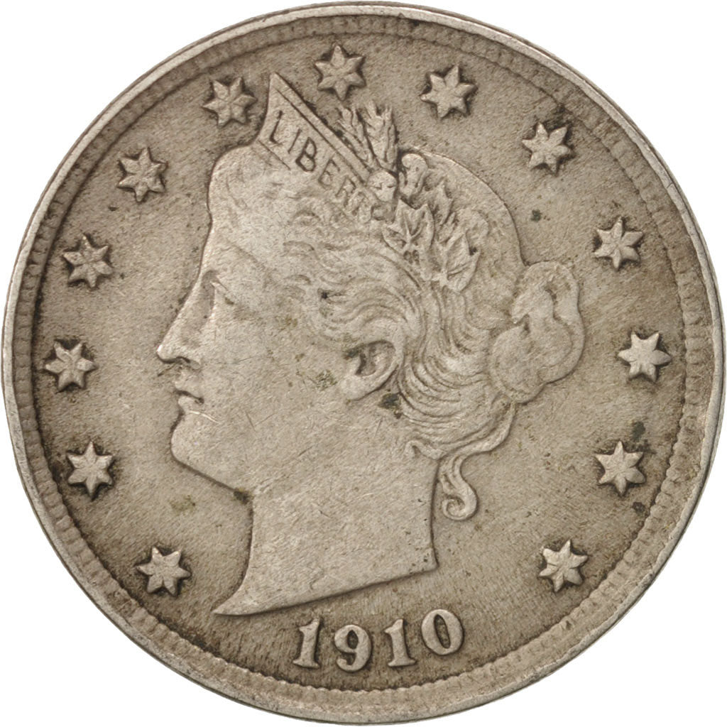 United States, Liberty Nickel, 5 Cents, 1910, U.S. Mint, Philadelphia