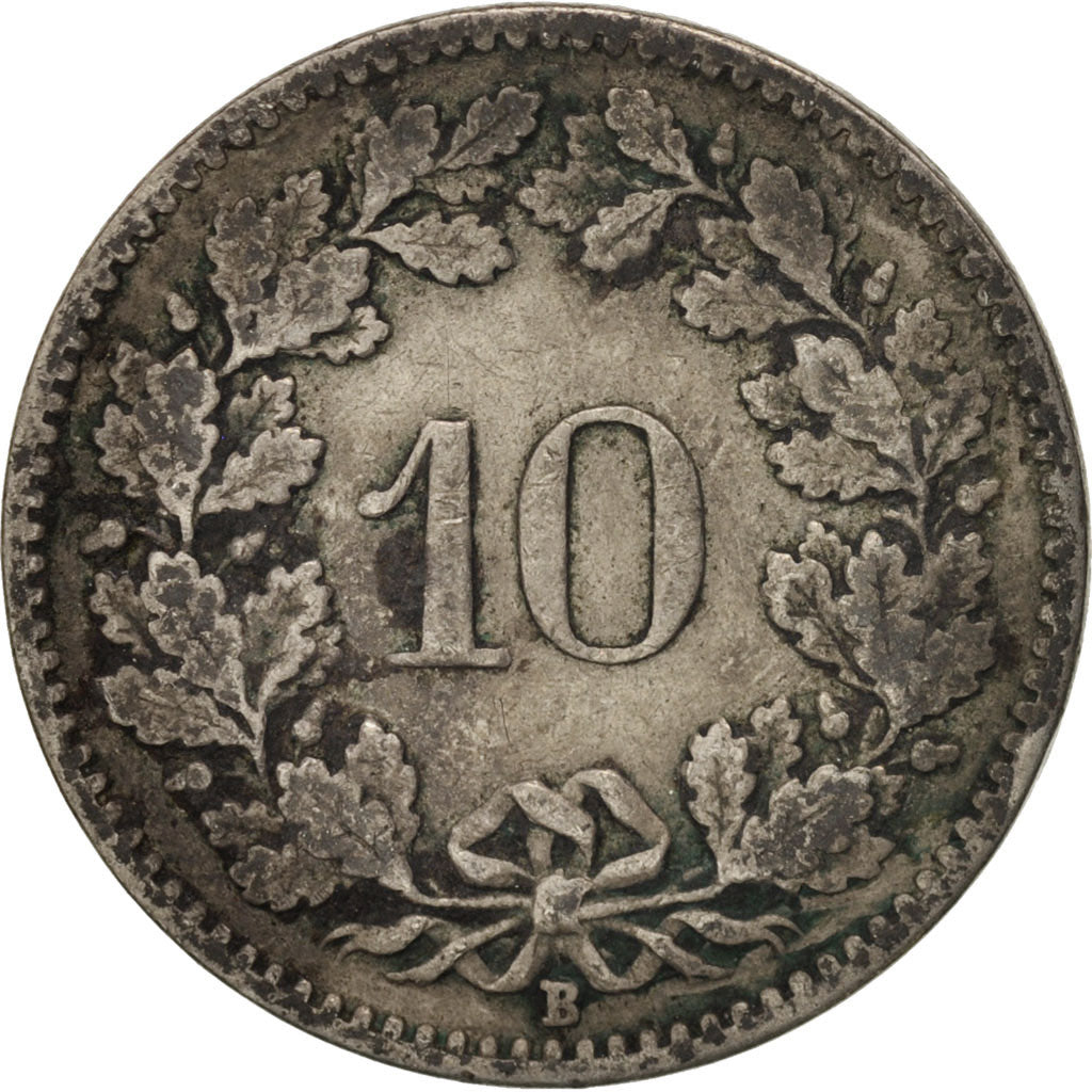 Switzerland, 10 Rappen, 1902, Bern, VF(20-25), Copper-nickel, KM:27