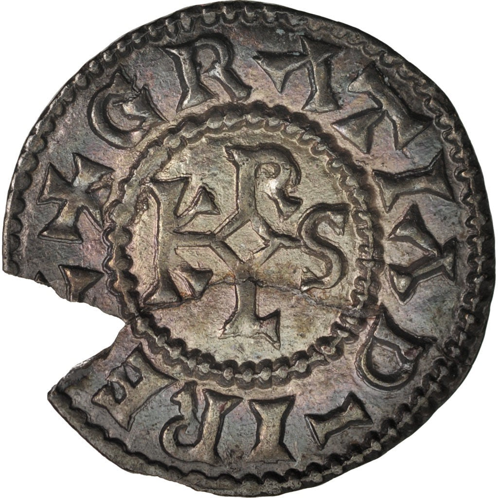 France, Charles II le Chauve, Denarius, Orléans, AU(50-53), Silver, Prou:515